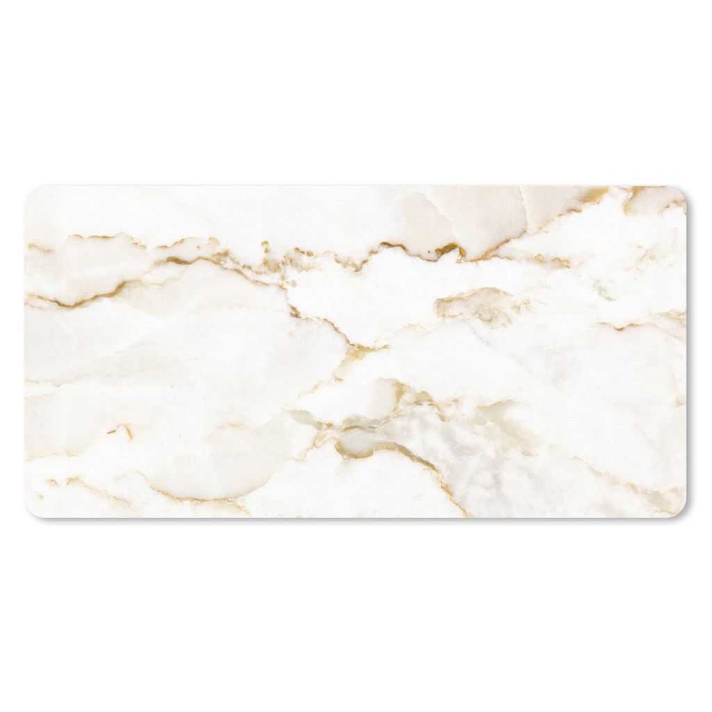 MuchoWow Mauspad Mousepad Marmor - Limette - Gold - Luxus - Marmoroptik - Weiß 60x30 cm - Mousepads - Maus Mat - Pad - Mausunterlage - Nachhaltig