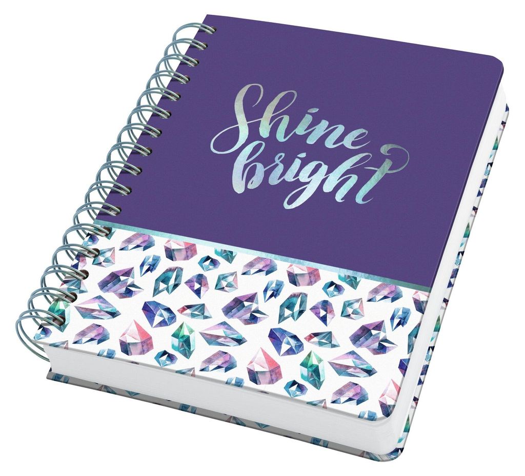 SIGEL JN617 Spiral-Notizbuch Jolie - Fairy Gems - punktkariert (Dot-Lineatur) - 120 g/m² - ca. A5 - rosa, violett, blau - Hardcover - 240 S. -
