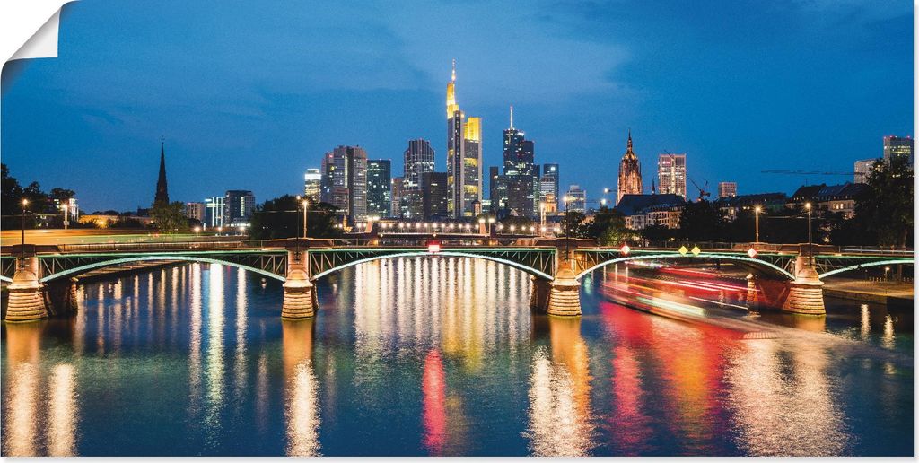 ARTland Poster Frankfurt am Main zur Nacht Größe: 100x50 cm