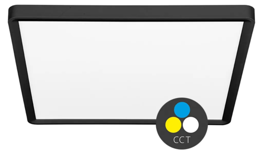 Plafonnier LED Anti-Poussière IP40 Large Surface 40cm Bord Noir