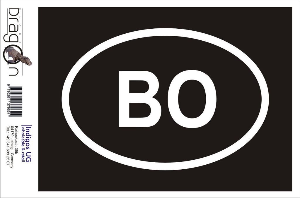 Aufkleber / Autoaufkleber - JDM / Die cut / Auto / OEM - Bolivien BO - 160x110mm gold - Heckscheibe / Heckscheibenaufkleber