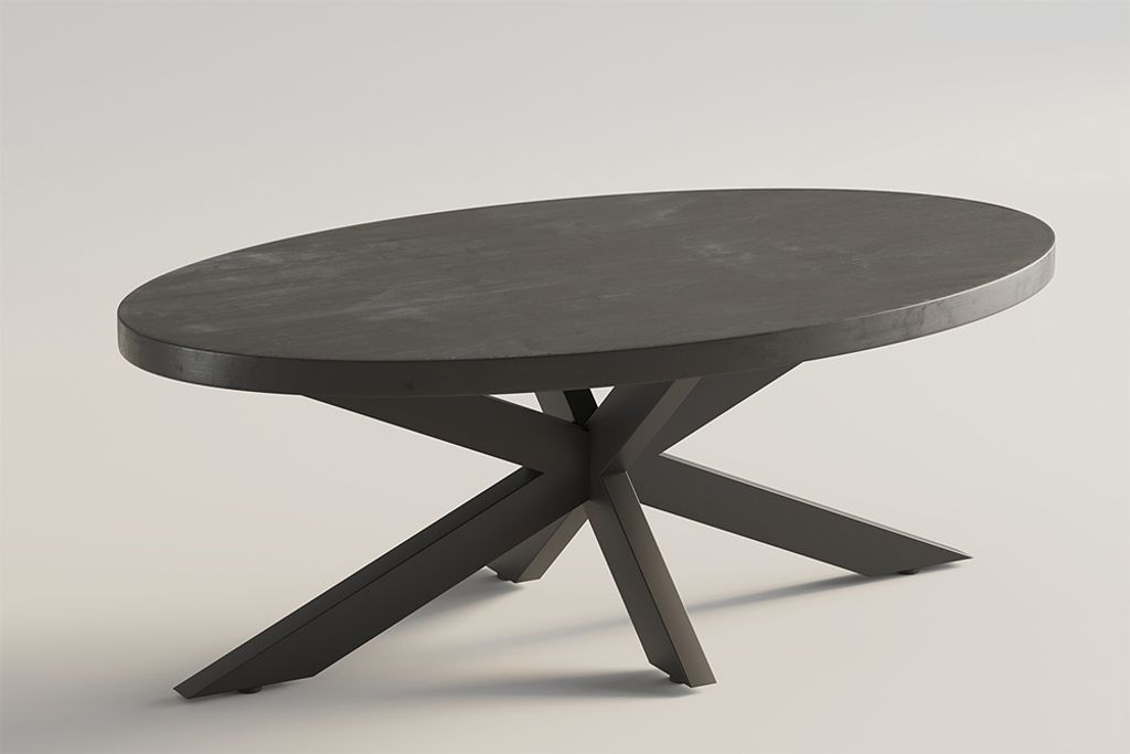 Stozy Couchtisch 130 cm Foster Mangolia Schwarz