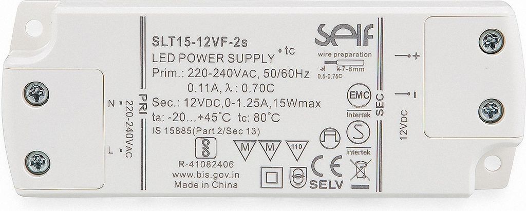 Self Slt15-12Vf-2S 12 V/Dc/0-1,25 A 1,25 A 15 W Ip20