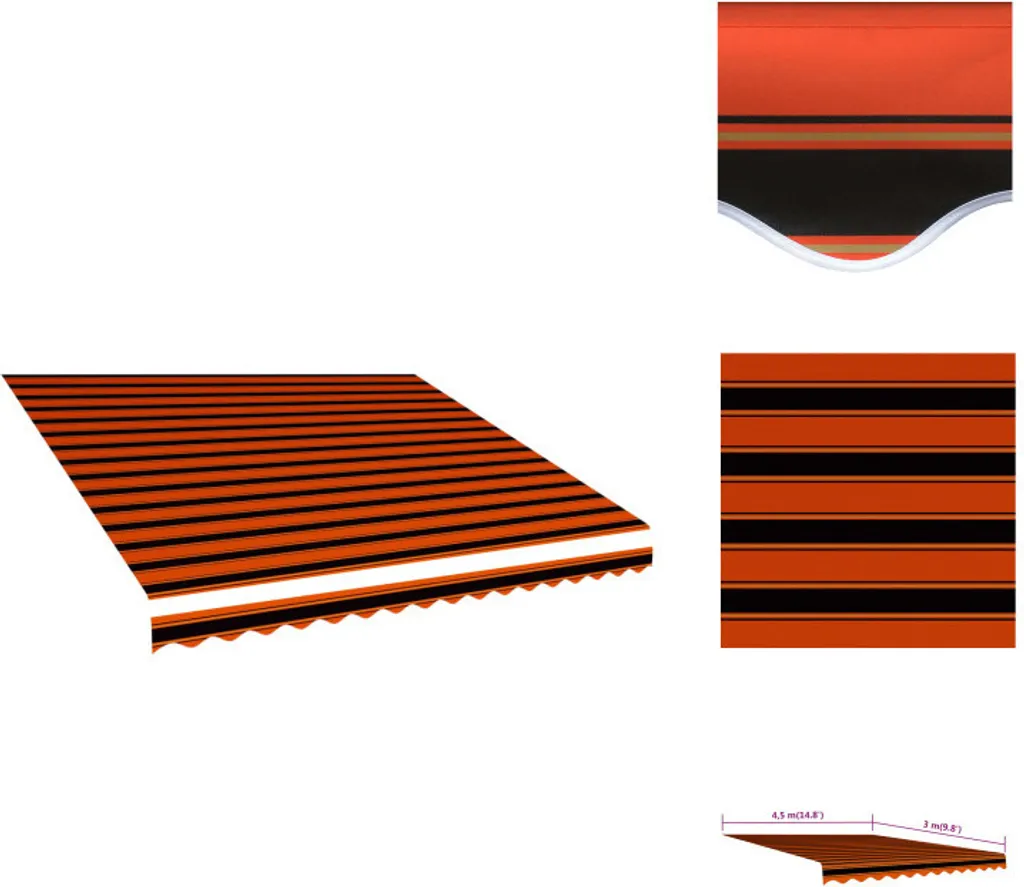 Tessuto Ricambio Tenda Sole vidaXL 4,5x3m Arancio Marrone | Alta Resistenza
