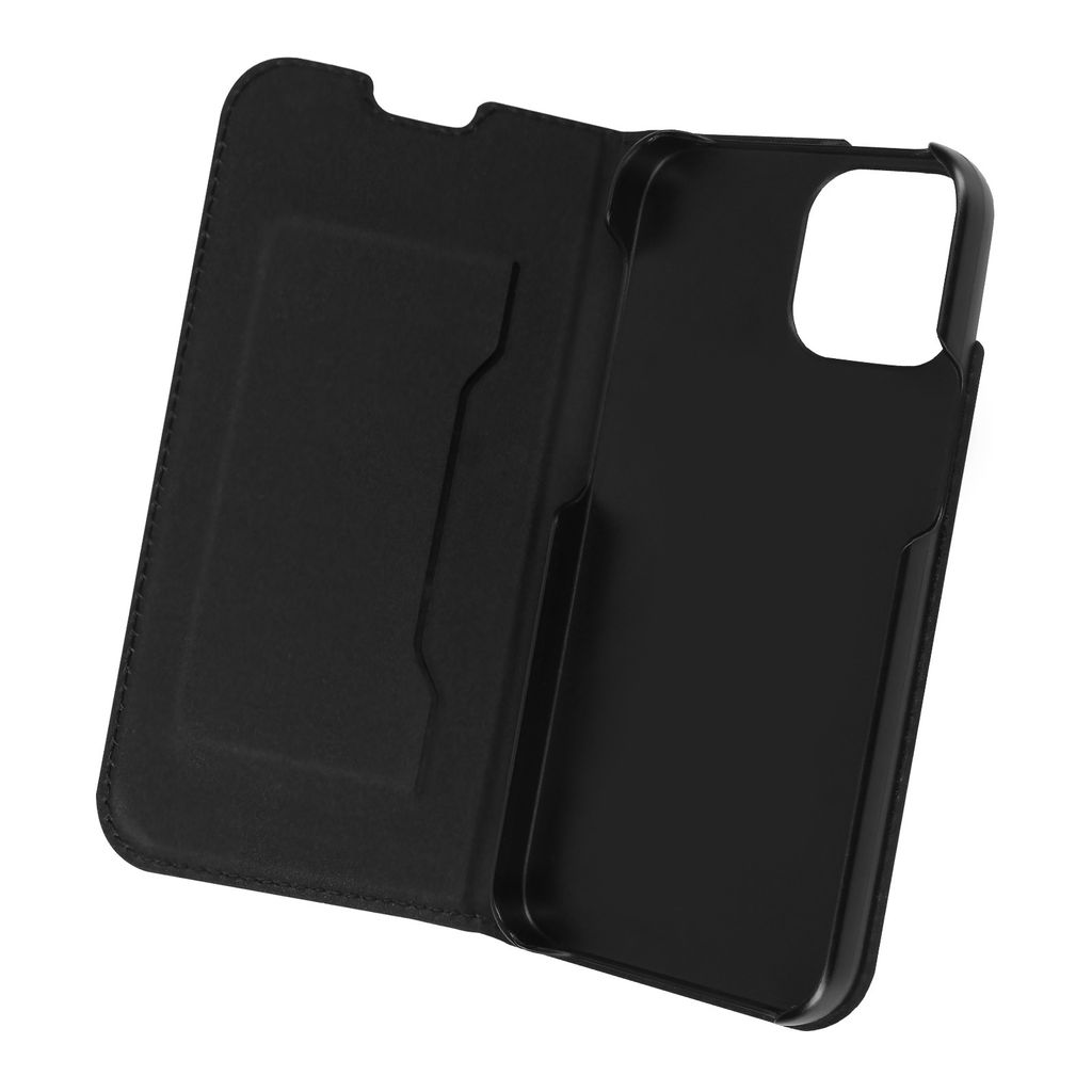 Akashi, Akashi Klappetui mit Fach und Standfunktion Apple iPhone 13 Pro Max, Schwarz