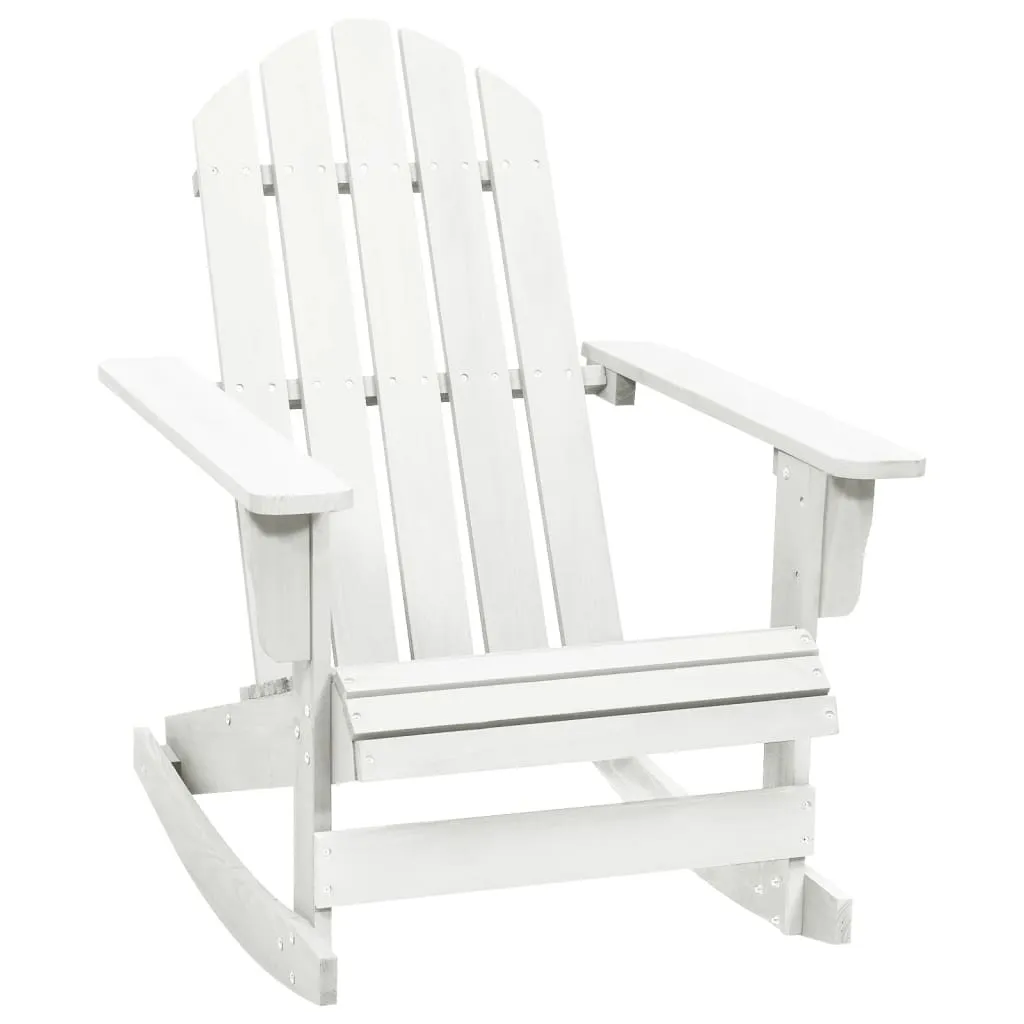 Chaise de Jardin à Bascule en Bois Blanc Durable et Résistante aux Intempéries