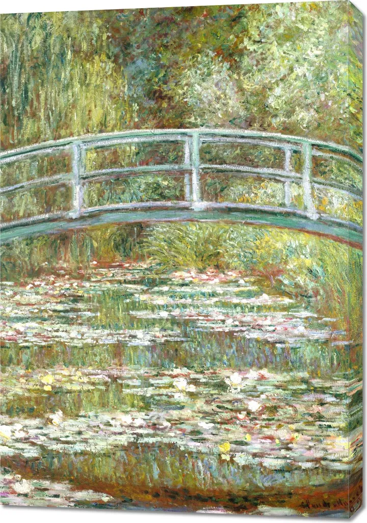 Immergiti nel Giardino di Monet: Quadro Ninfee 70x100 cm Vintage