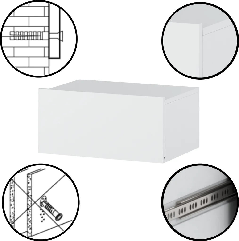 Table de nuit suspendue pour simplifier le nettoyage au sol - 4