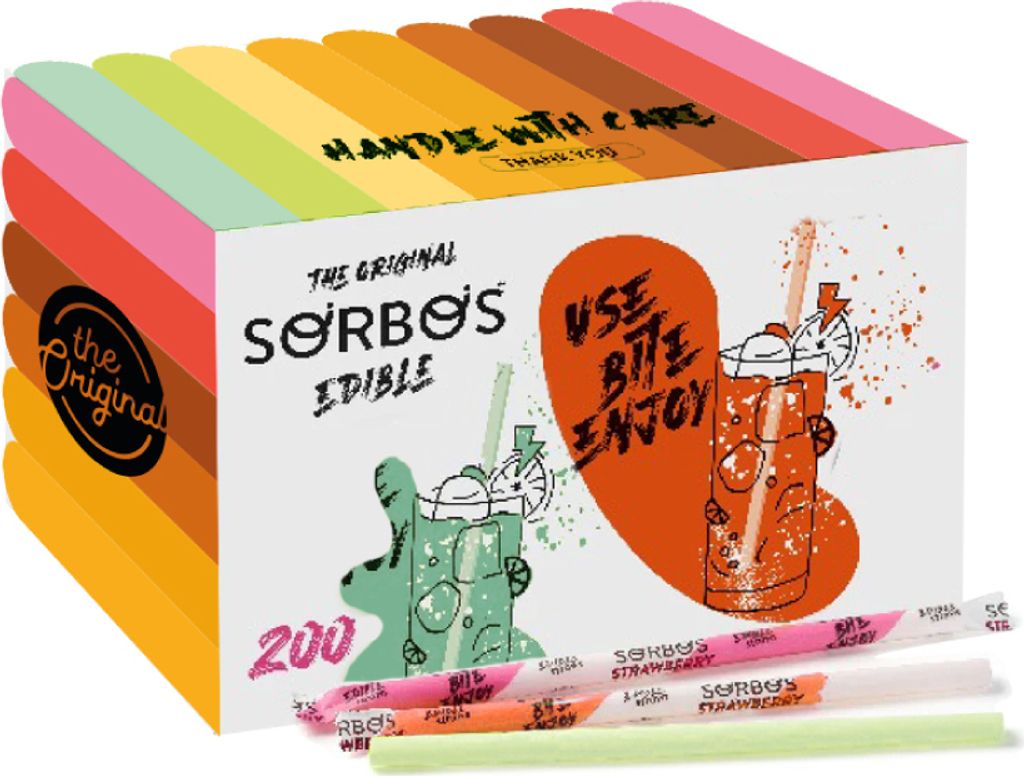 SORBOS jedlé ovocné slamky - príchute MIX (200 kusov) Obrázok produktu 