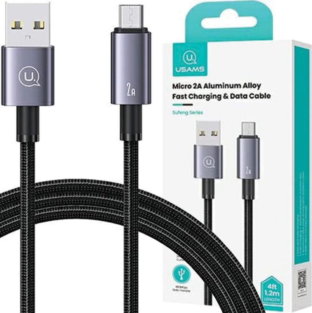 Cavo Ricarica Micro USB Usams SJ668 | Finitura Acciaio 1.2m