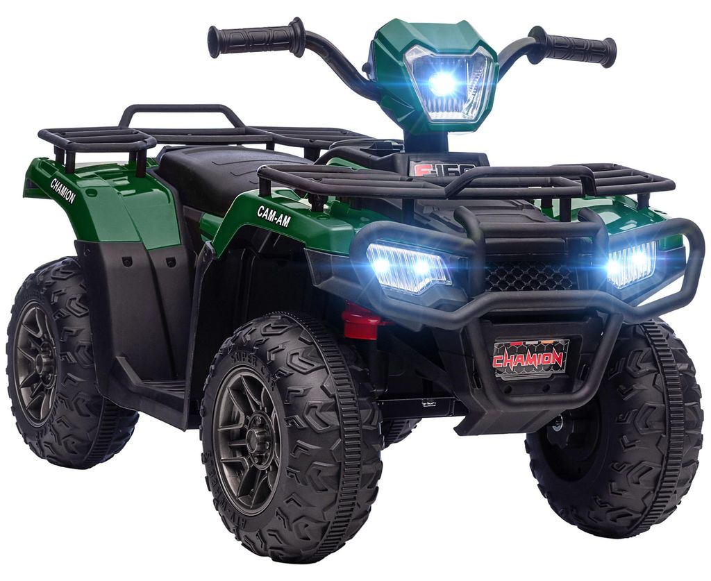 Kinder-Elektroquad. max. 4 km/h. ab 3 Jahren. LED-Scheinwerfer. Musikanschluss. schwarz+grš¹n 88 x 45 x 50 cm