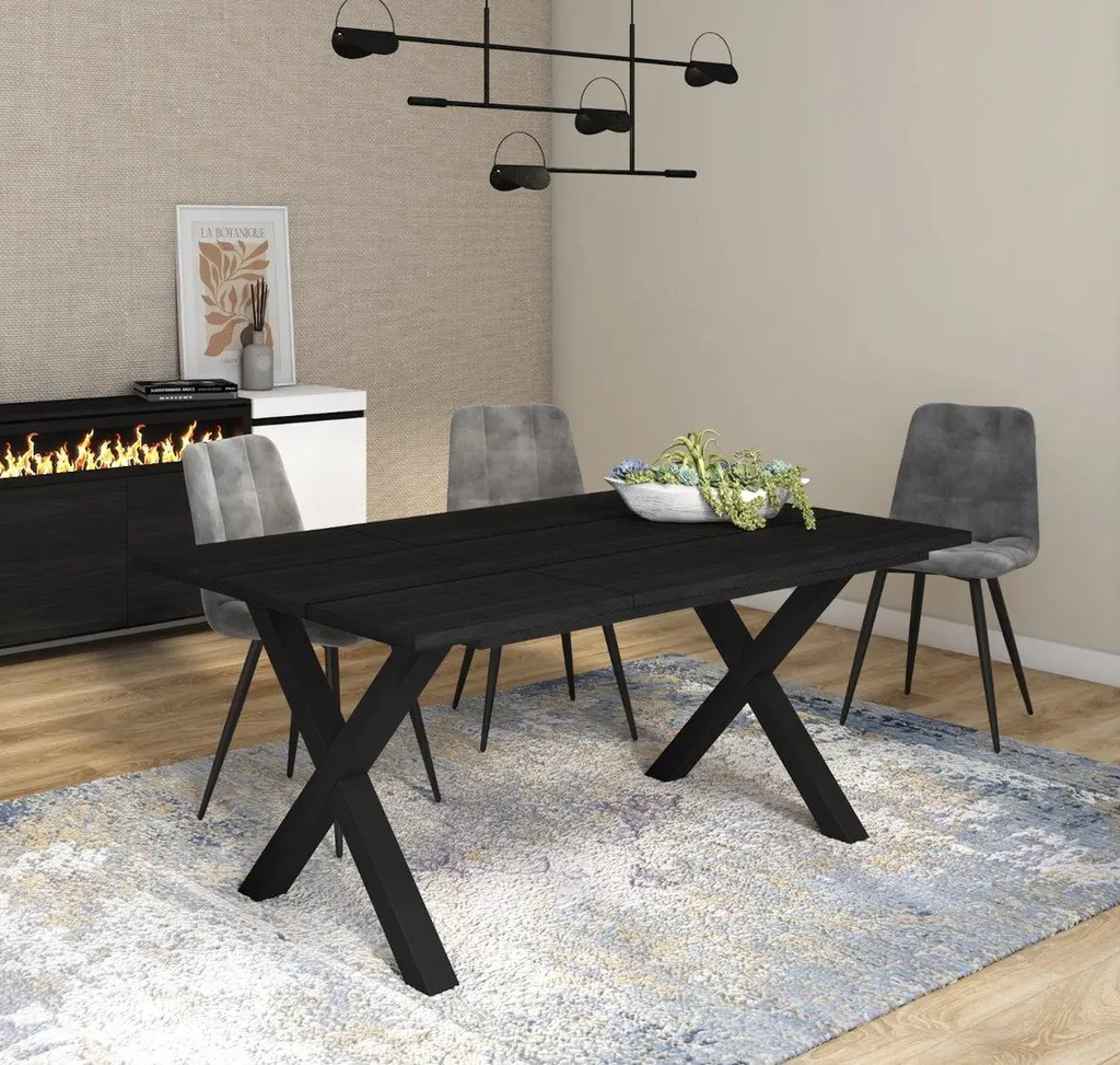 Table stable et robuste Bolt Edge 170cm bois massif pour 6 personnes