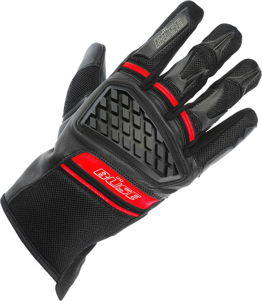 Büse Braga Damen Motorradhandschuhe, schwarz/rot, 9