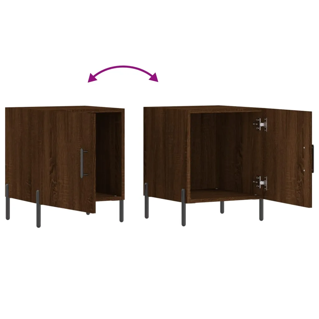 Petite table de nuit marron chêne 40 cm gain de place bois robuste - 14