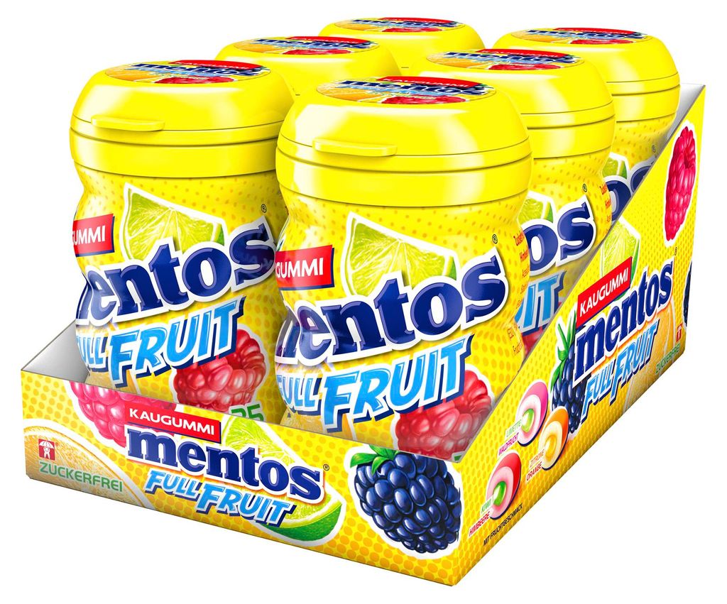 Mentos Full Fruit Kaugummi, zuckerfrei, Dose 6x 70g 35 Image du produit 