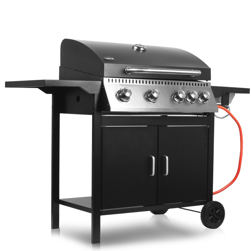 MalTec Gasgrill 4+1 Brenner mit Abdeckung | Gartengrill BBQ Produktbild 