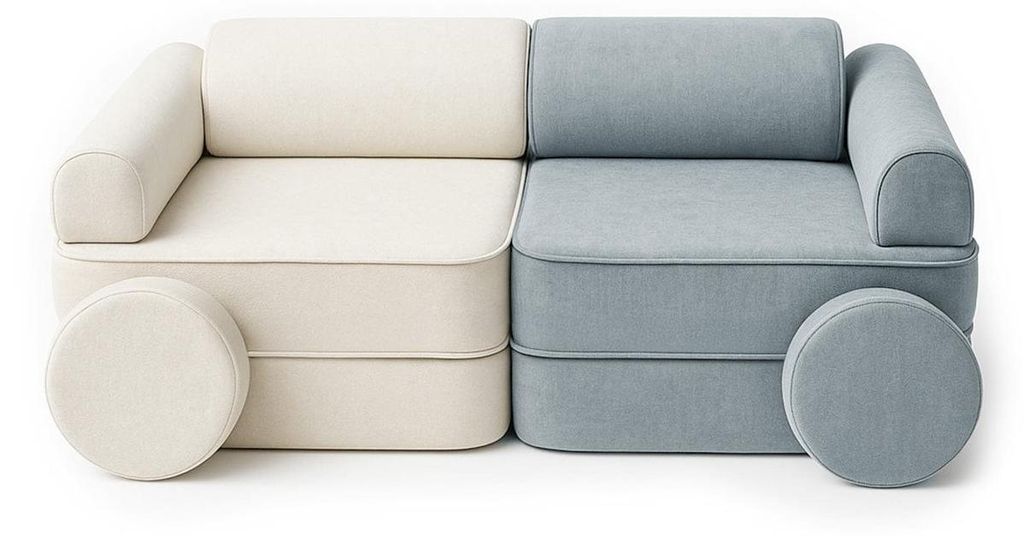 Modulares Kindersofa 8 Elemente zweifarbig