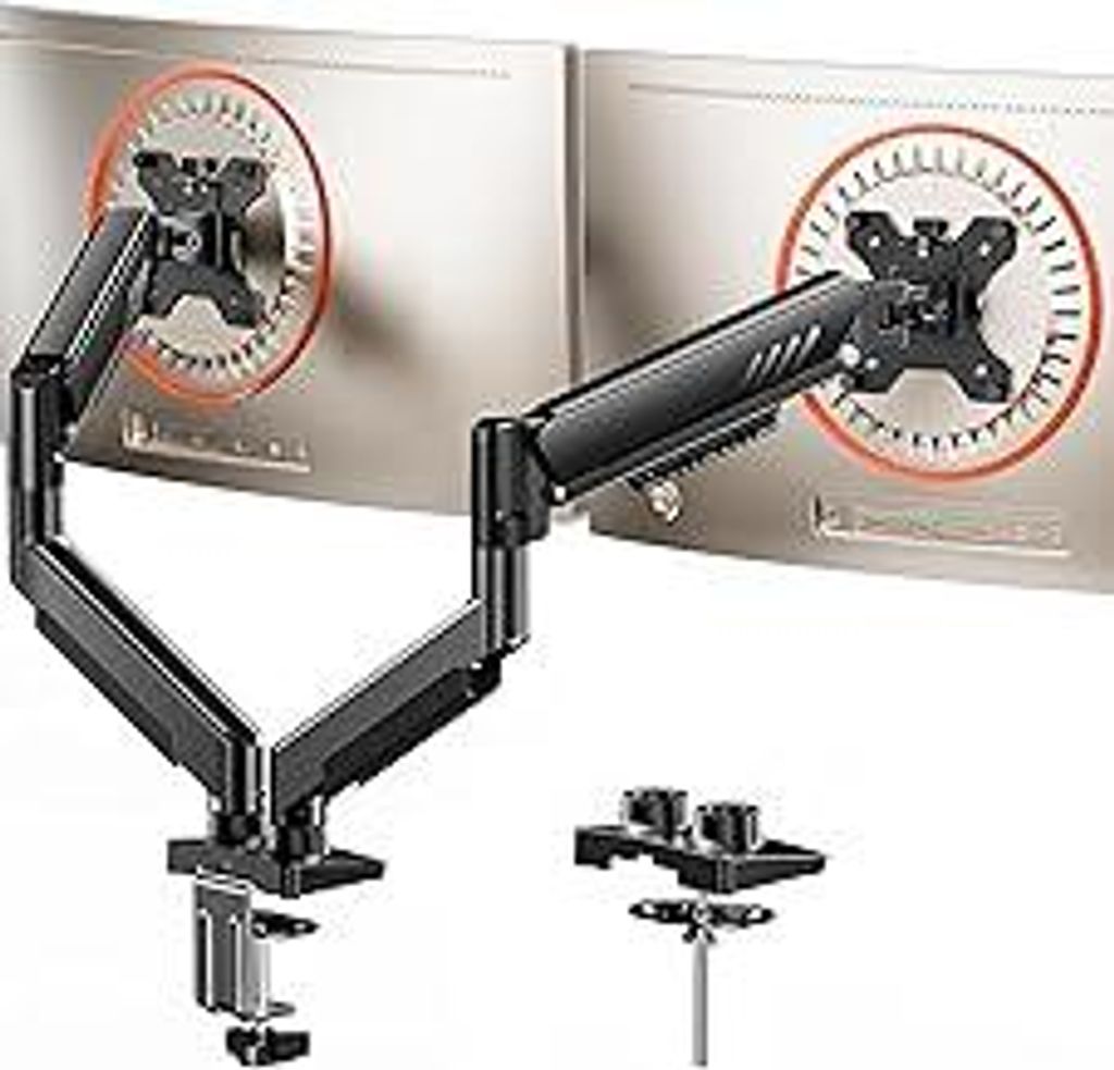 ErGear Monitor Halterung 2 Monitore, voll verstellbare Monitor Halterung für 13-32? Bildschirm, schnell installierter Dual Gaming Monitor Arm mit ...