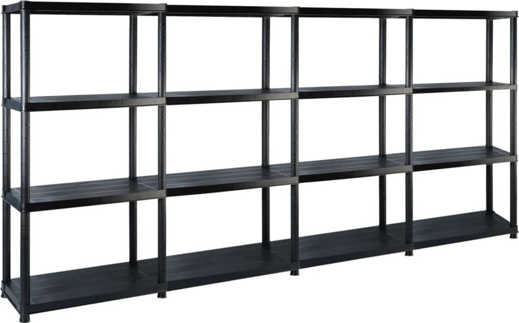 "im Angebot" Lagerregal mit 4 Böden Schwarz 244x30,5x130 cm Kunststoff - Lager- & Regalsysteme CC2606