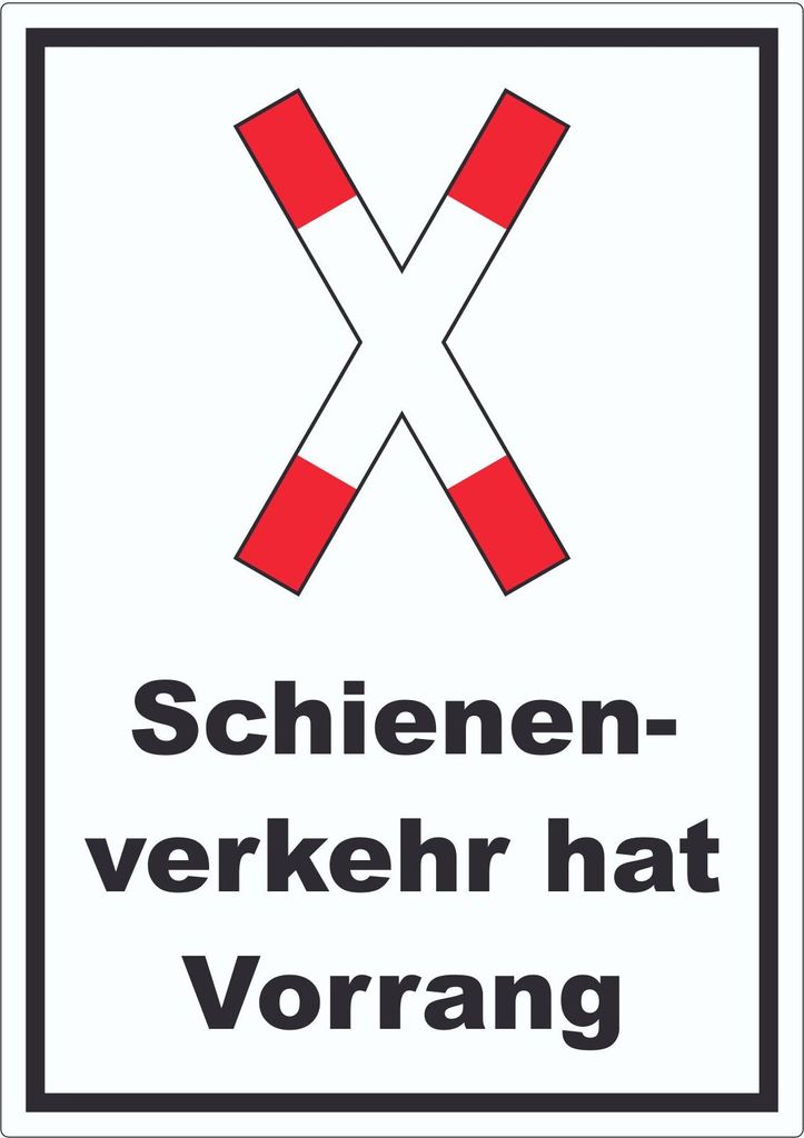 Aufkleber Vorrang Schienenverkehr A0 (841x1189mm)