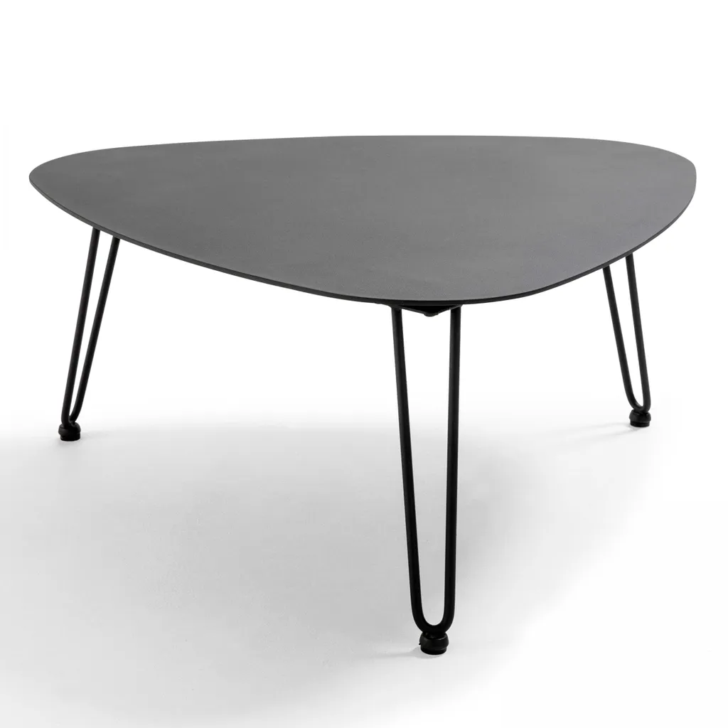 Table basse jardin aluminium noir résistante pluie et soleil sans rouille