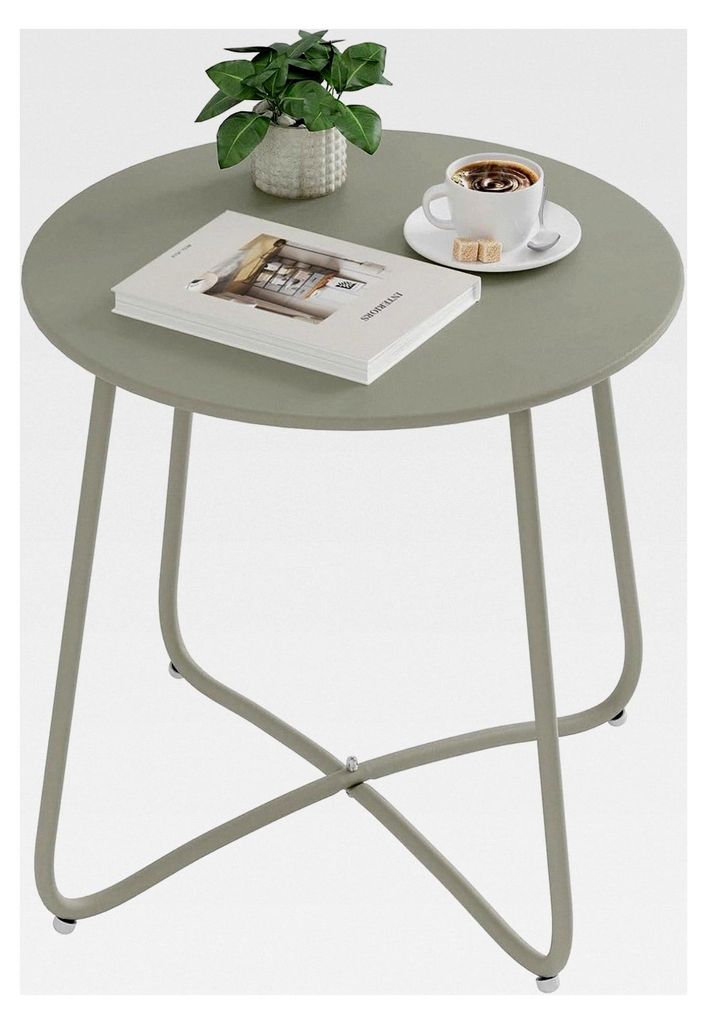 Runder Beistelltisch, Balkontisch, Gartentisch, Kaffeetisch, Couchtisch, Sofatisch, Wohnzimmertisch, kleiner Tisch für Wohnzimmer, Balkon, Terrass...