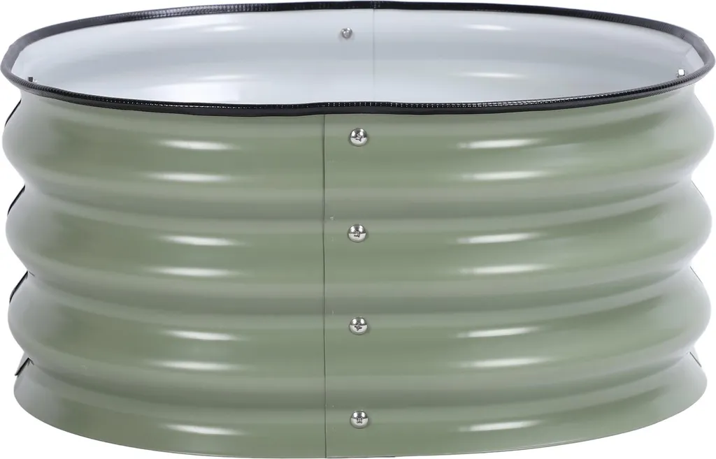 Jardinière en Acier Inoxydable 60x60x28cm - Lit de Jardin Surélevé Vert