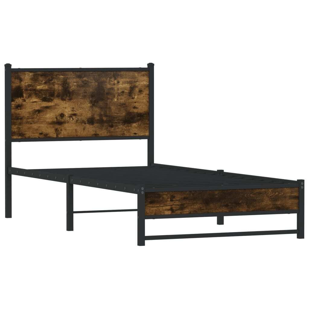 "im Sonderangebot"Bettgestell/Metallbett - Einzelbett/Jugendbett - Erwachsene/r / Kind - ohne Matratze - Räuchereiche 90x200cm - Klassische Betten...