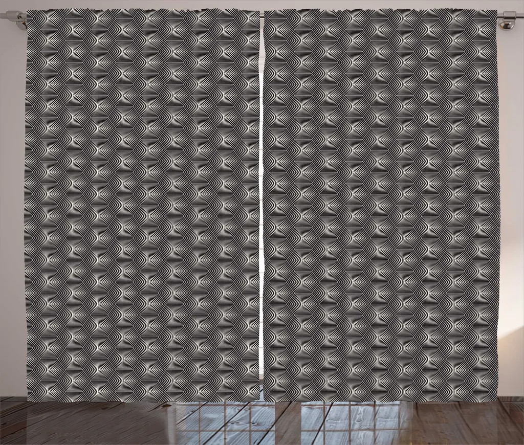 Tende ABAKUHAUS 280x245cm Lavabili per Salotto - Nero Geometrico