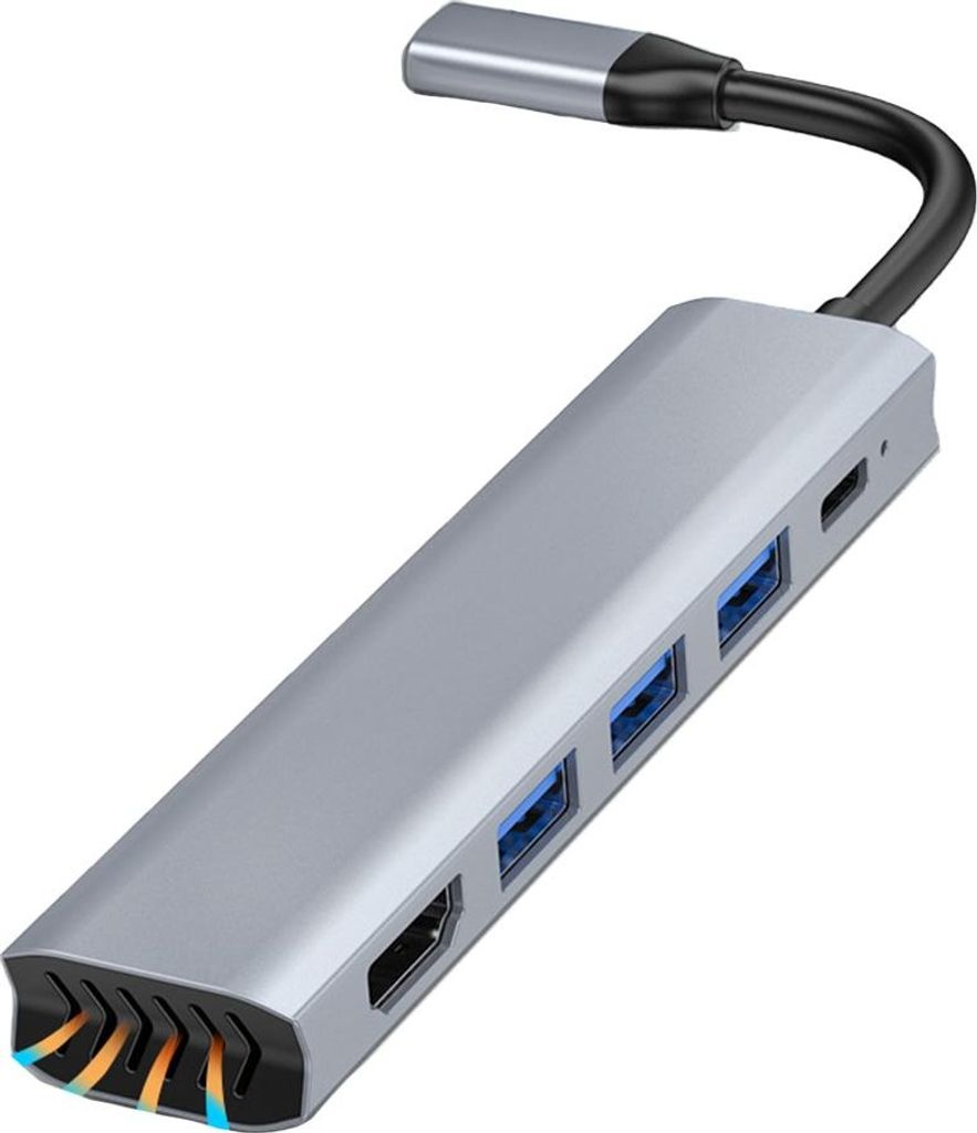 INF 5-in-1 Type-C zu HDMI 4K Hub Adapter für Macbook/Huawei, USB 3.0, PD 100W