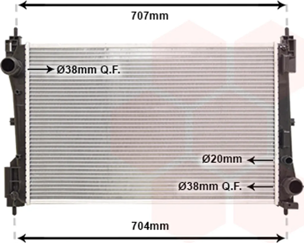 Radiateur Aluminium 620*395*27 pour 1.3CDTi 55kW - Grande Durabilité