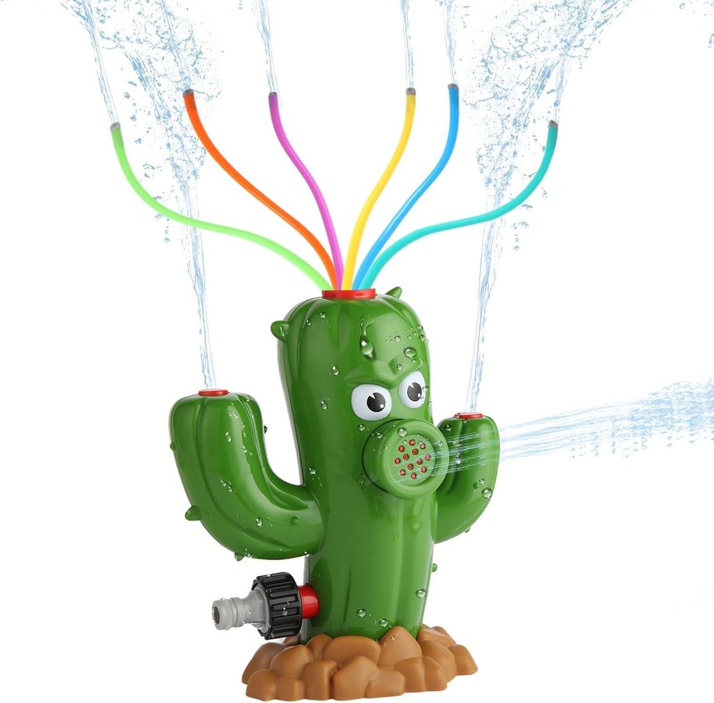 Wasserspielzeug für Kinder,Kaktus Wassersprinkler Wasserspritz Wasserspiel Gartenspielzeug Sprinkler Spiele für Jungen Mädchen ab 3 4 5 6 7 8 Jahre