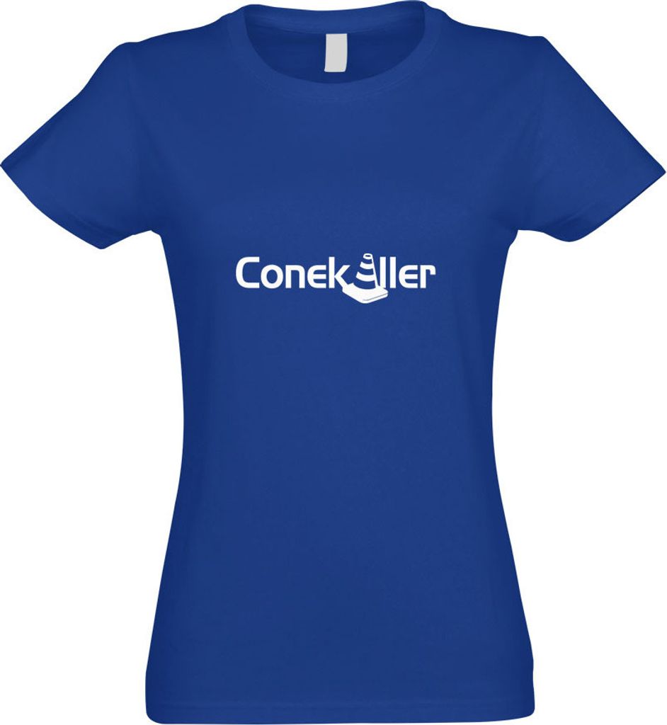 Kiwistar - T-Shirt tailliert - Damen - royal - Conekiller Motiv 1 - mit Motiv Bedruckt - Funshirt Design - Sport - Freizeit - Damen - XXL
