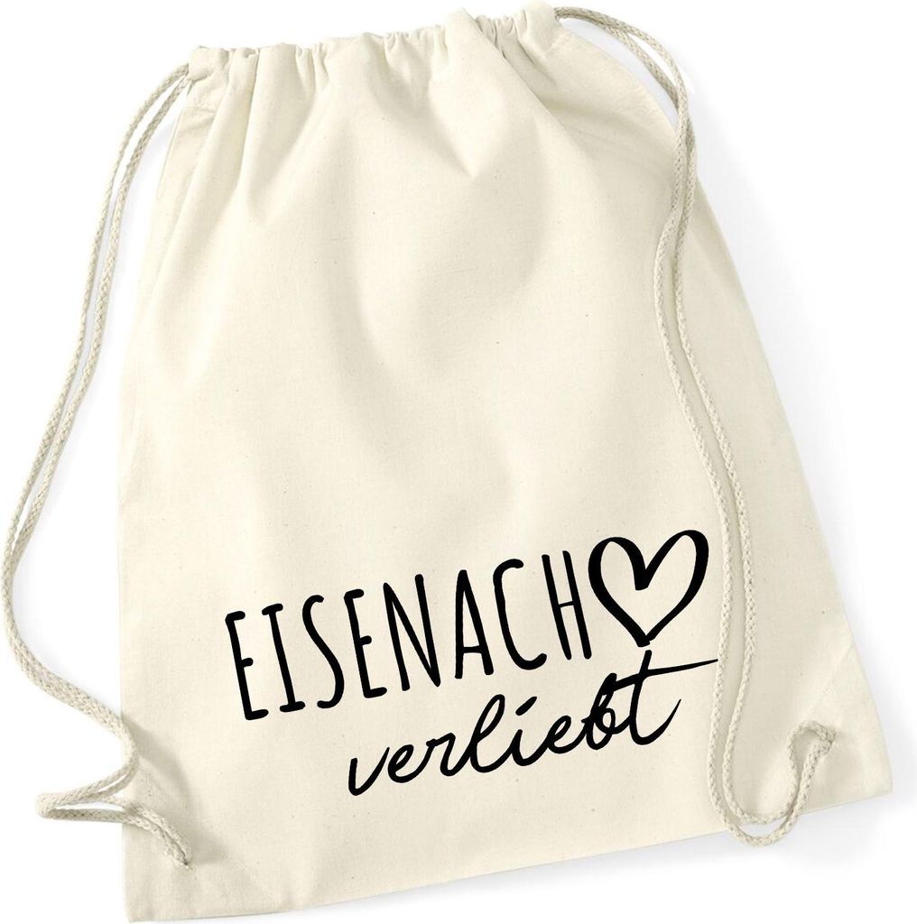 Huuraa Rucksack Eisenach verliebt Geschenk 12 Liter Natural Baumwolle Eisenach Accessoire