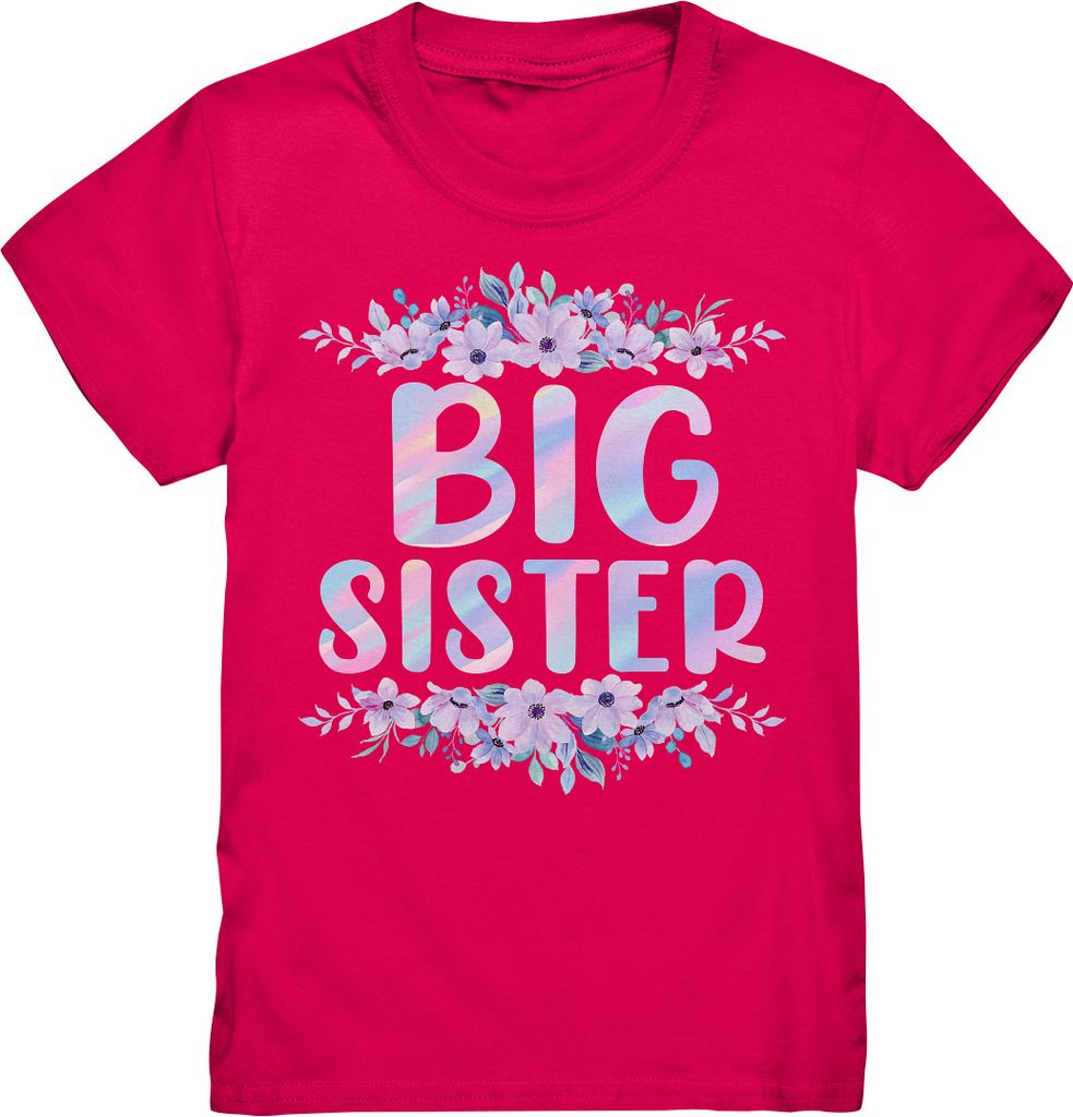 Große Schwester T-Shirt Blumen Big Sister – Sorbet / Produktbild 