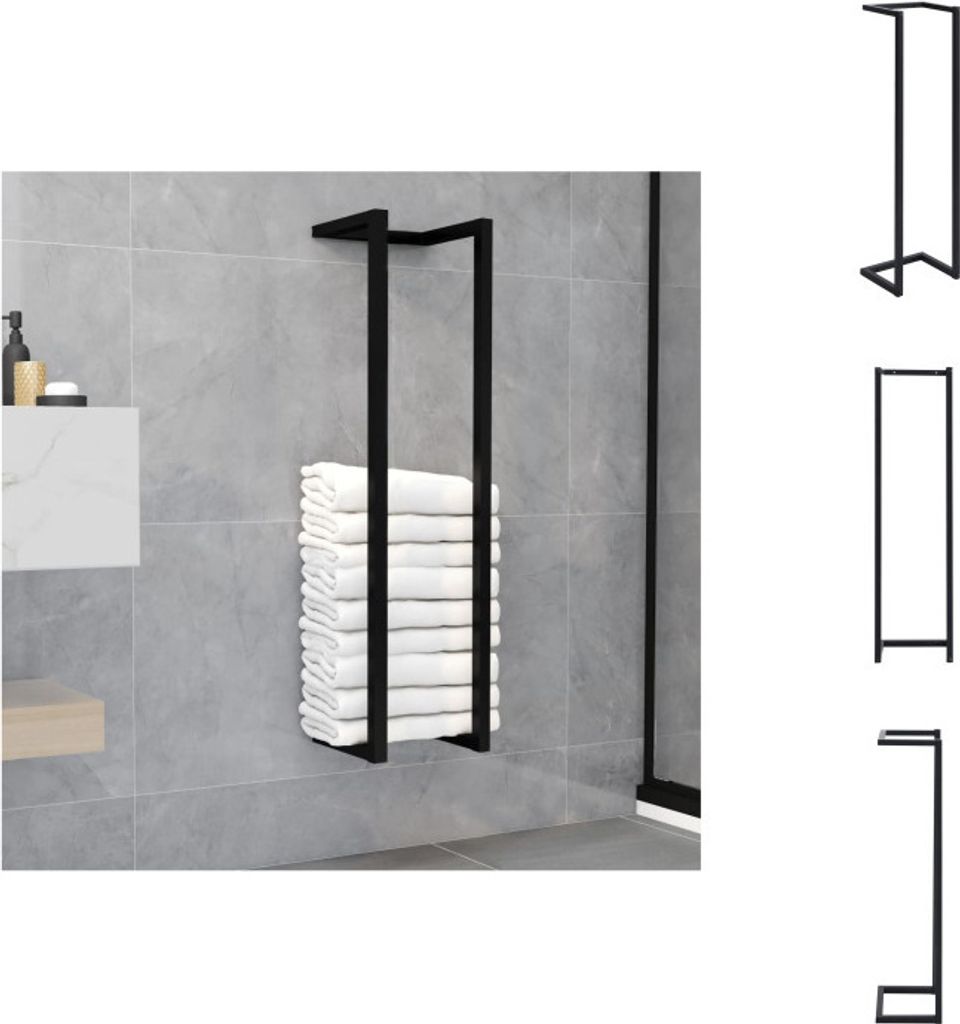 vidaXL Handtuchständer Schwarz 25x20x95 cm Eisen - Handtuchhalter