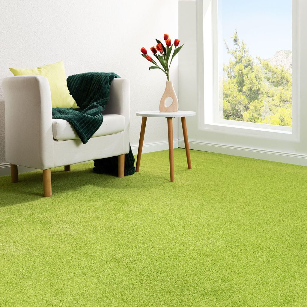 Steffensmeier Teppichboden Ibiza | Auslegware | Kinderzimmer ,Wohnzimmer,Schlafzimmer und Jugendzimmer | Grün, Größe: 400x300 cm