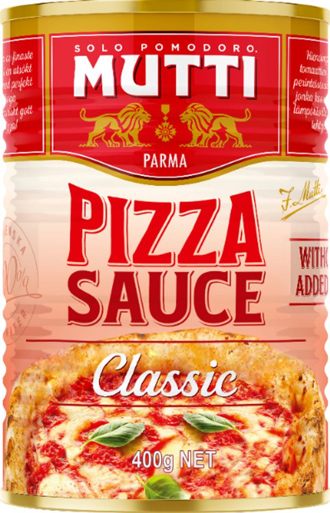A can of Mutti Pizza Sauce Classic.