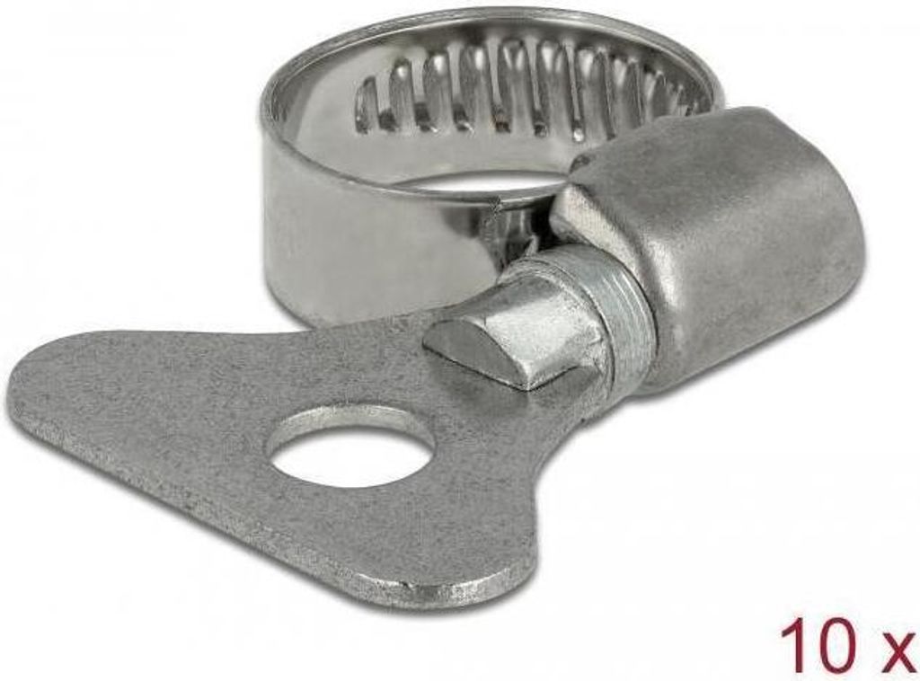 DELOCK Schlauchschelle, Flügelmutter 13-19mm 10 Stk. Metall