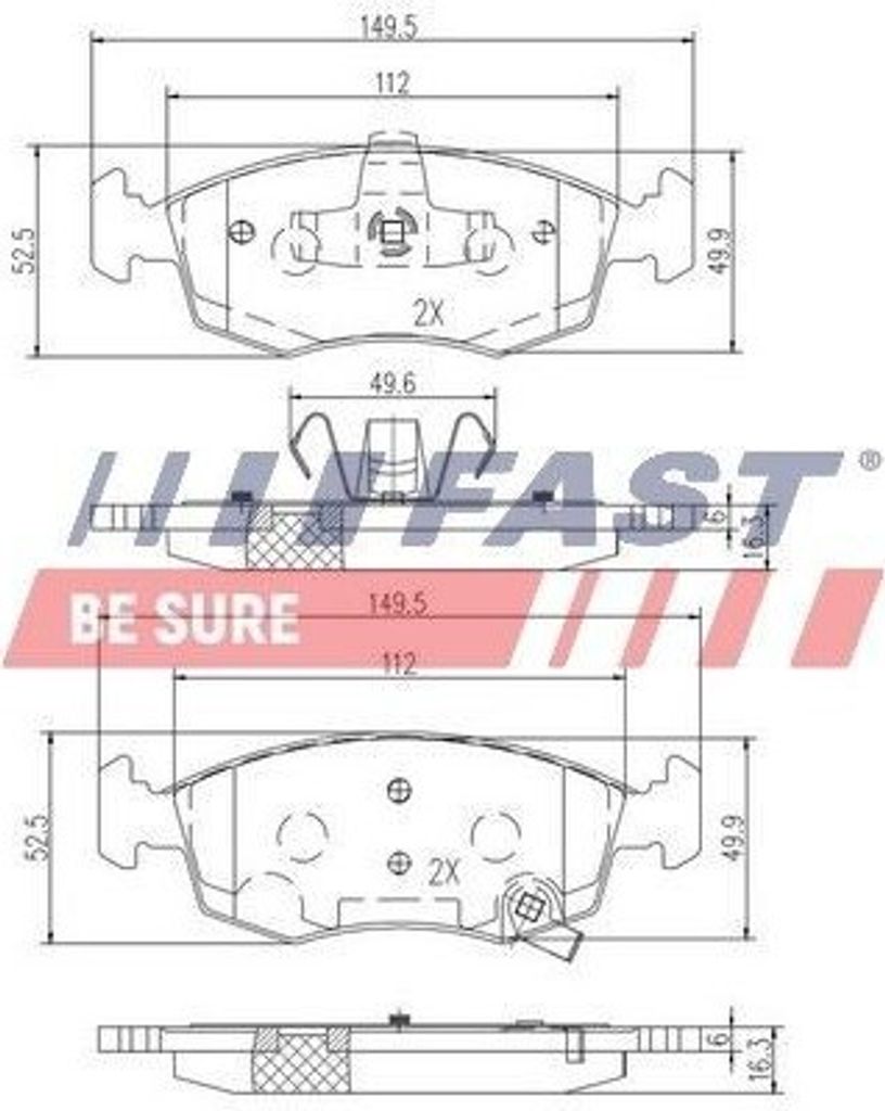 FAST Bremsbeläge Satz Vorne Bremsklötze für FIAT Panda Schrägheck (312, 319) FT29042