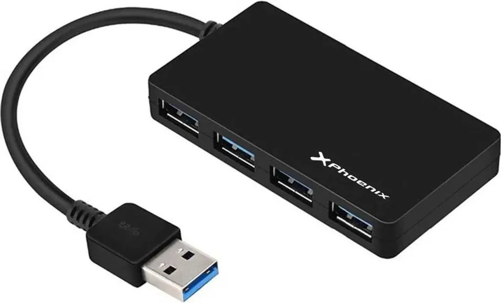 Hub USB 3.0 Phoenix PH4USBHUB3 4 Porte | Alta Velocità 5Gbps Nero