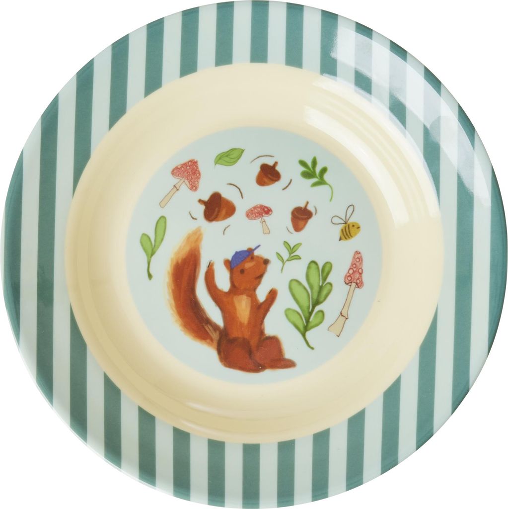 Rice Melamine Kids Bowl with Blue Happy Forest Print - 250 ml