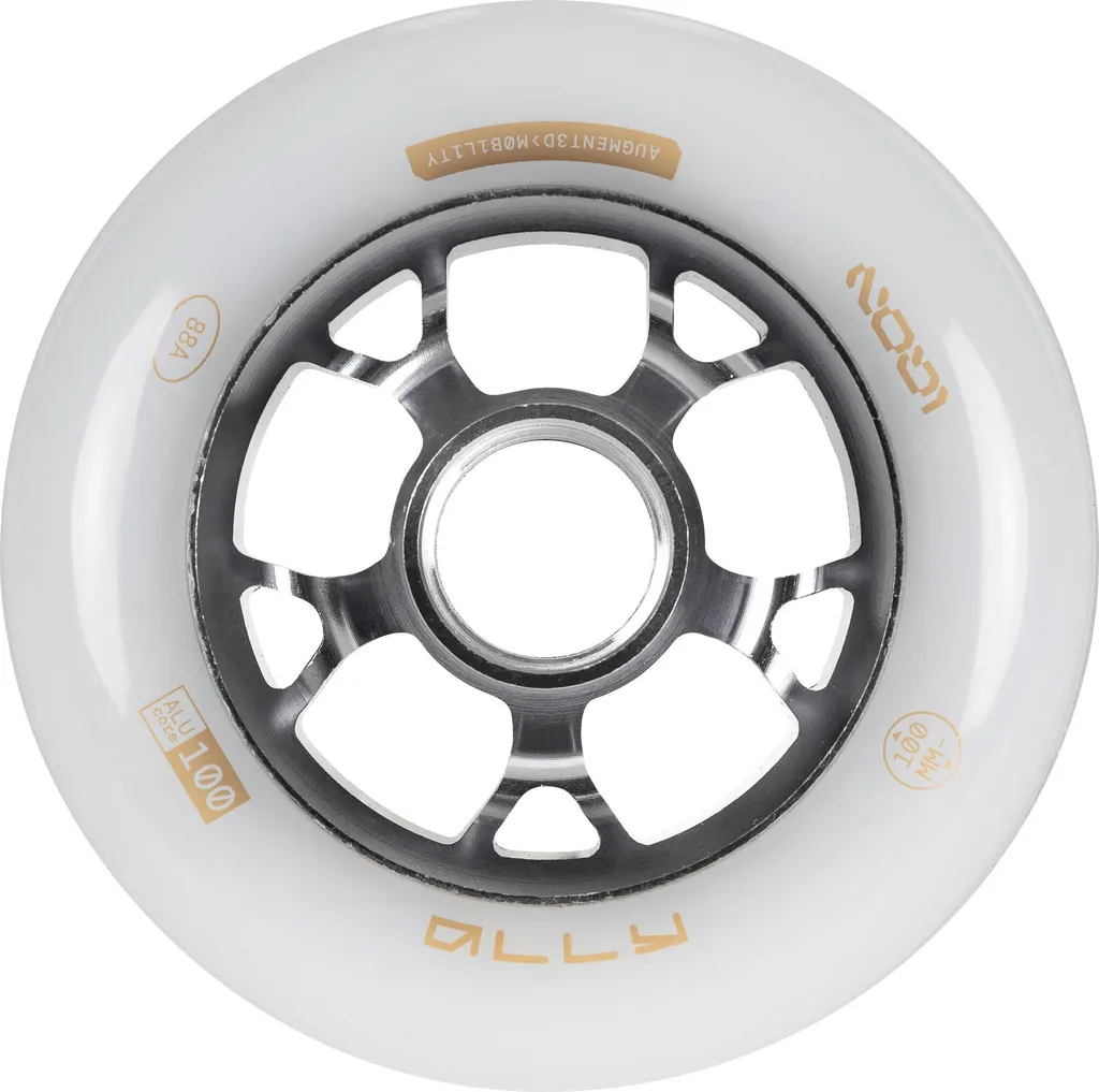 Roues de roller durables Iqon Ally White 100mm 88A fini l'usure rapide