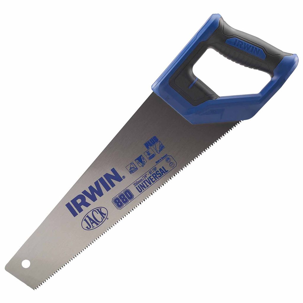 IRWIN Fuchsschwanz Universal 880TG 350mm 14Z 8T/9P - Handsäge, Universalsäge mit 25% schnellerer Schnittleistung Größe:450 mm