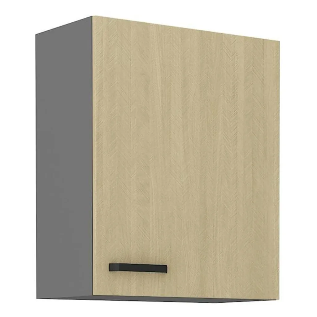 Meuble haut de cuisine MYRIAM 60 cm anthracite - Rangement suspendu