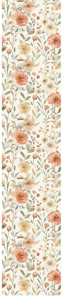Vorgekleisterte Vliestapete – Vintage-Mohnblumen – 1 Rolle à 300 x 60 cm