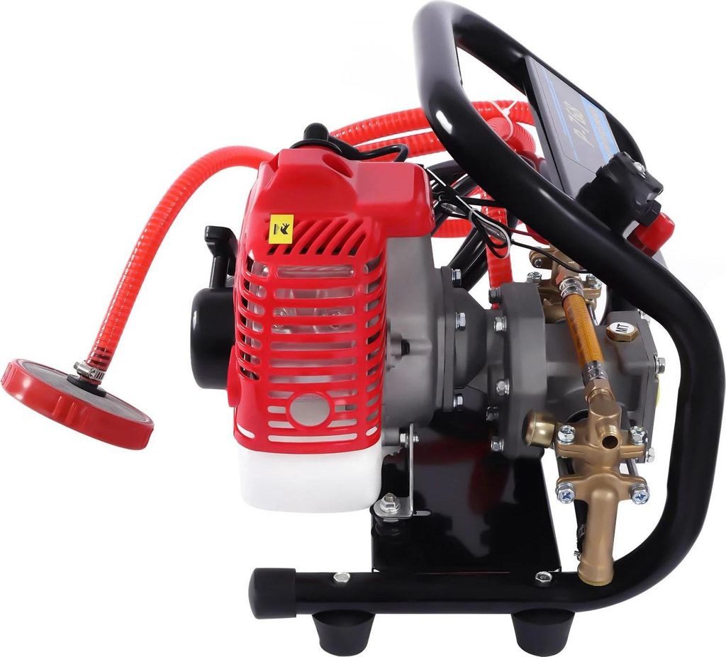 Benzin-Sprühgerät - 2-Takt Hochdrucksprüher - Tragbar - Leistung 0,9 PS - Motor 26 cm³ - Tank 650 ml - Schlauch 1,2 m/10 m - Für Garten und Fe...