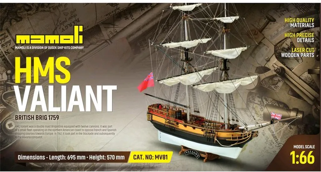 HMS Valiant Mamoli 1:66 : Maquette Navale Haut de Gamme en Bois et Métal
