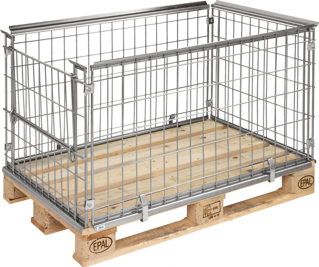 Kongamek Palettencontainer verzinkt 870mm hoch seitlich Produktbild 
