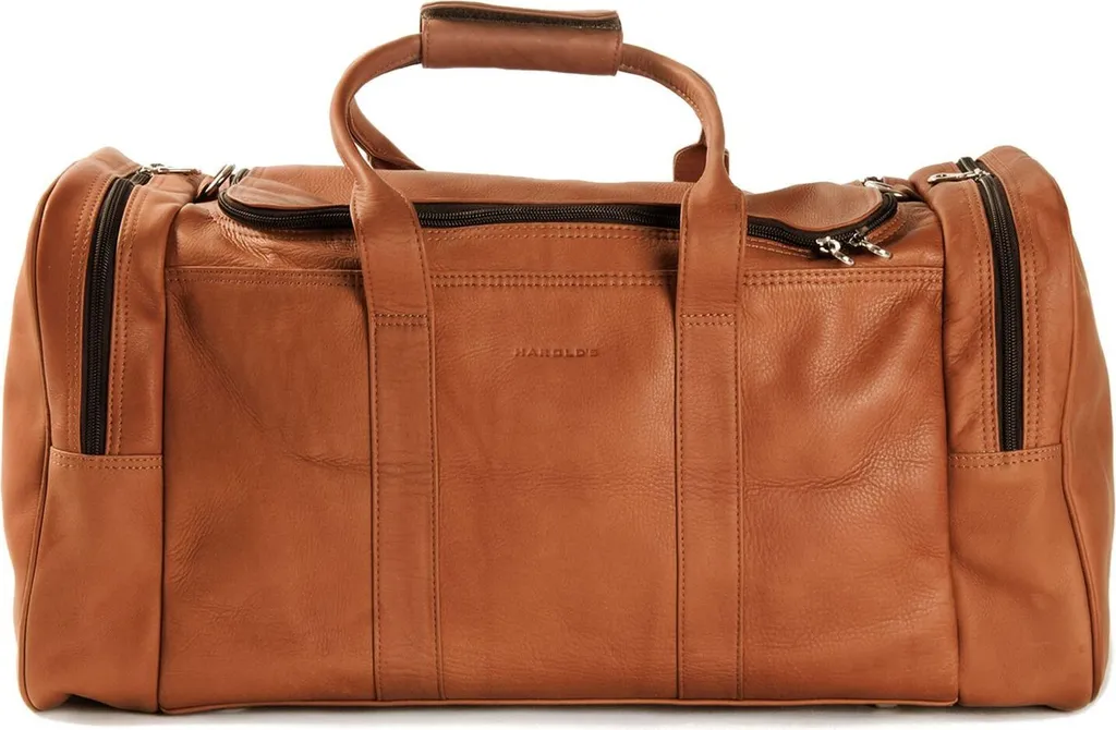 HAROLD'S Country Travelbag - Grand Sac de Voyage en Cuir Cognac